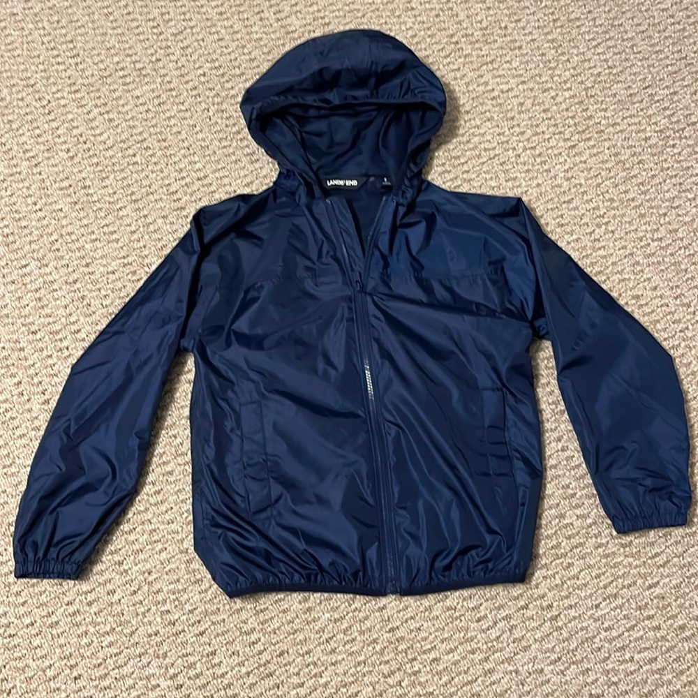 Lands end navy blue light jacket- size small (8)